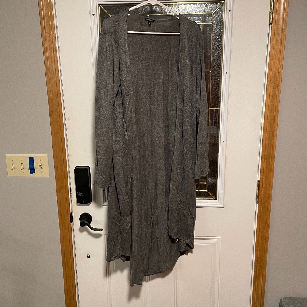 Lightweight long grey cardigan